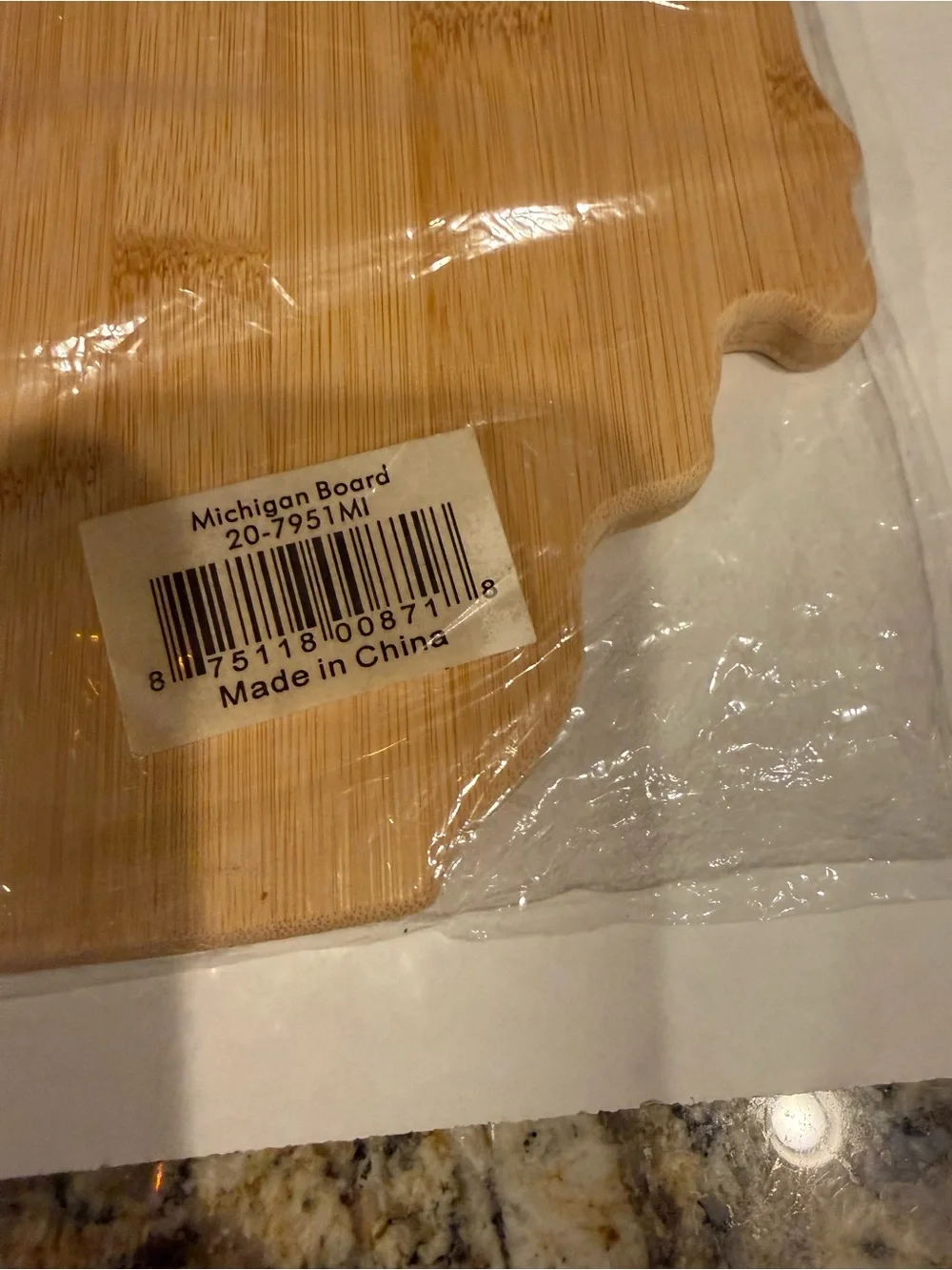 Totally Bamboo Michigan State Shaped Serving & Cutting Board Heart of Lansing